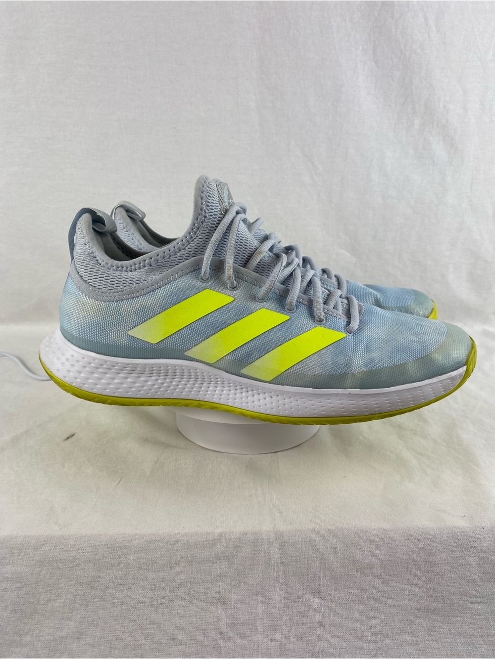 Adidas Women’s Sky Blue Sneakers with Neon Yellow Accents